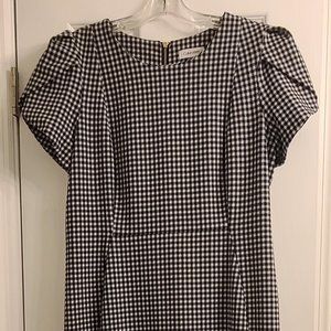 Calvin Klein Black and White Cap Sleeve Midi Dress size 14